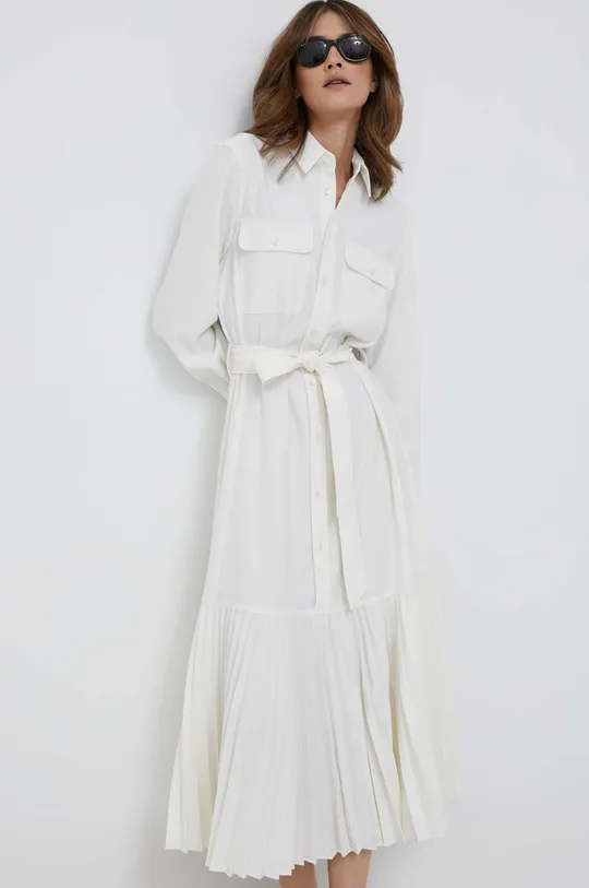 Φόρεμα από μείγμα μαλλιού Polo Ralph Lauren μπεζ
