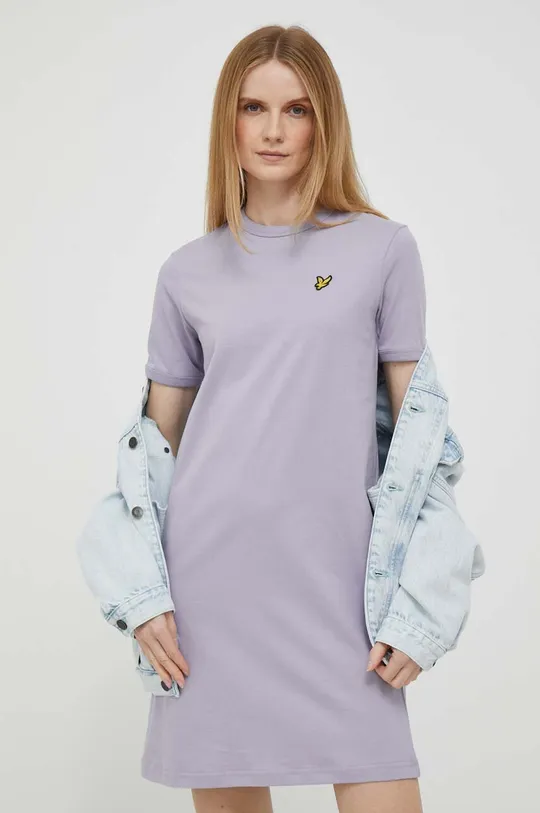 vijolična Bombažna obleka Lyle & Scott Ženski