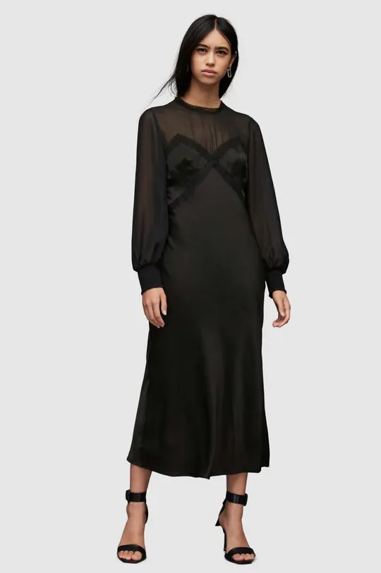 Φόρεμα από συνδιασμό μεταξιού AllSaints  Κύριο υλικό: 66% Lyocell TENCEL, 34% Μετάξι Φόδρα: 100% Ανακυκλωμένος πολυεστέρας