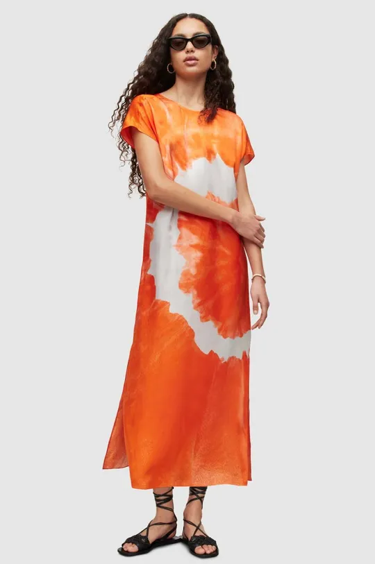 Φόρεμα από συνδιασμό μεταξιού AllSaints  65% LENZING ECOVERO βισκόζη, 35% Μετάξι