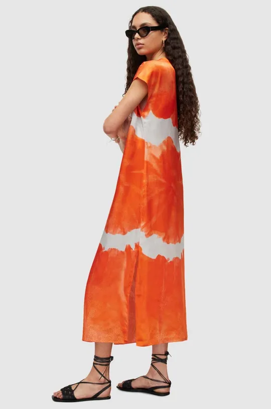 πορτοκαλί Φόρεμα από συνδιασμό μεταξιού AllSaints