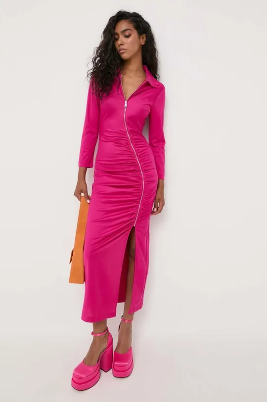Бавовняна сукня Karl Lagerfeld рожевий