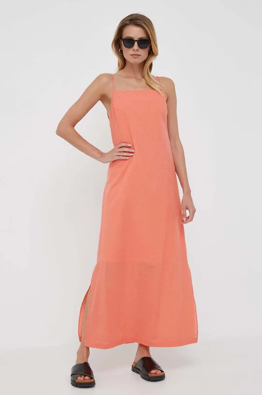 narančasta Pamučna haljina United Colors of Benetton