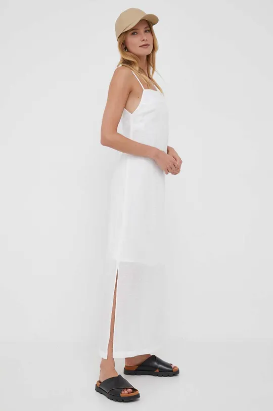 Βαμβακερό φόρεμα United Colors of Benetton λευκό