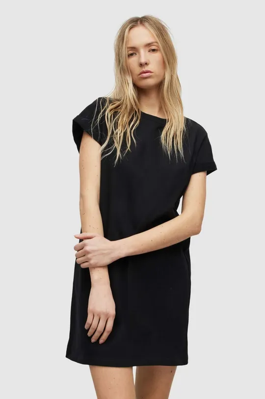 μαύρο Βαμβακερό φόρεμα AllSaints Γυναικεία