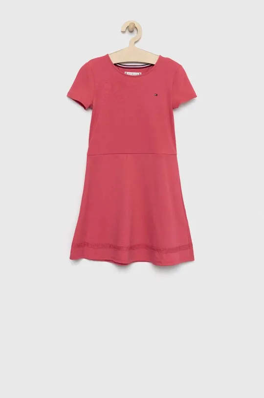 roza Dječja haljina Tommy Hilfiger Za djevojčice