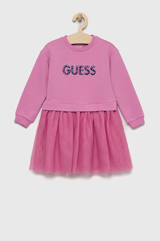 fioletowy Guess sukienka dziecięca Dziewczęcy