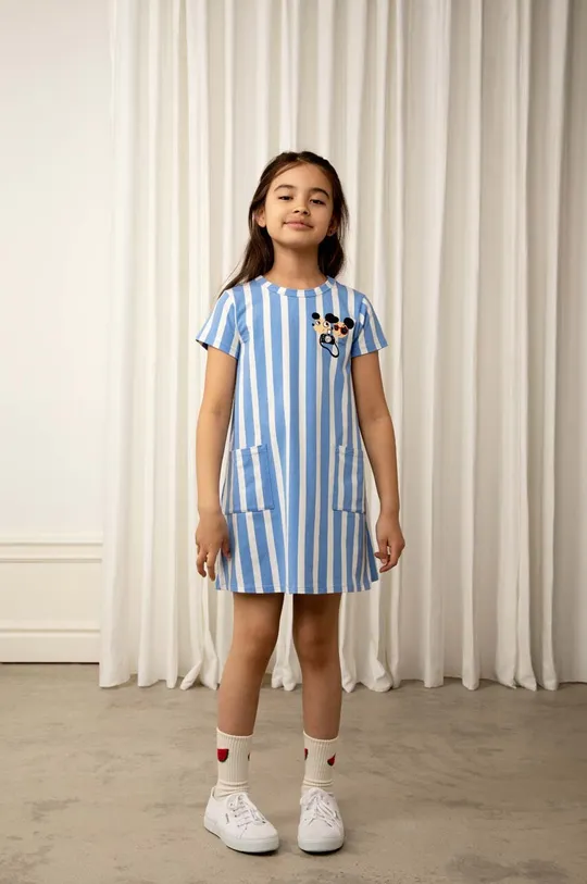 modra Otroška obleka Mini Rodini Dekliški