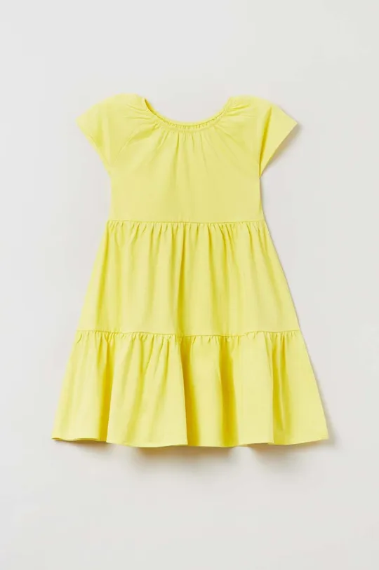 rumena Otroška bombažna obleka OVS Dekliški