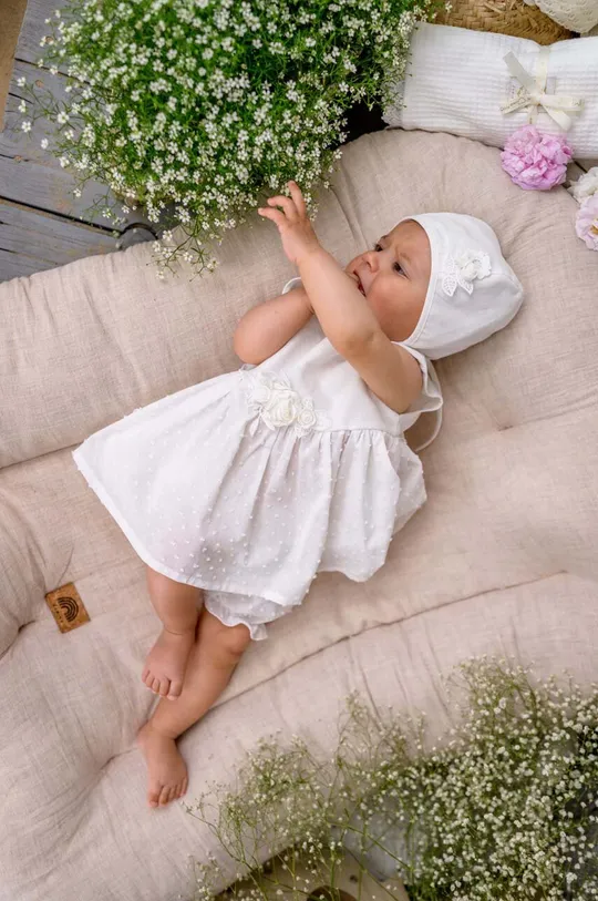 bianco Jamiks vestito in cotone neonata Ragazze