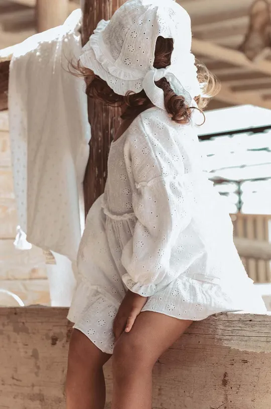 λευκό Βρεφικό βαμβακερό φόρεμα Jamiks