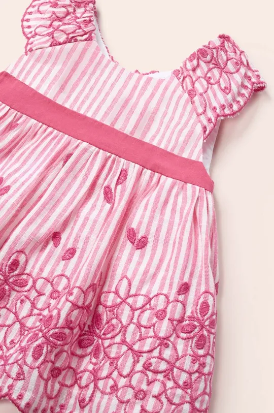 μωβ Βρεφικό φόρεμα σε συνδυασμό με λινά Mayoral Newborn