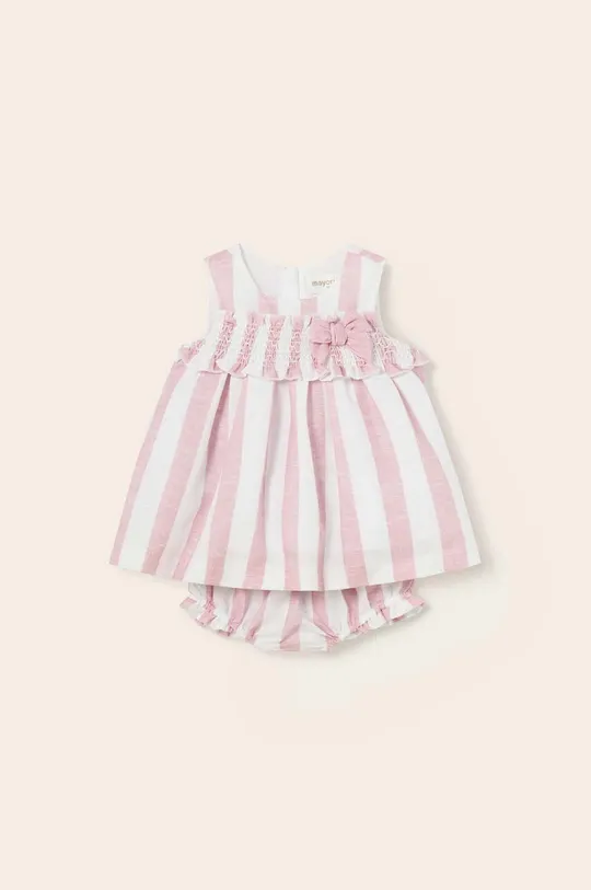 ροζ Βρεφικό βαμβακερό φόρεμα Mayoral Newborn Για κορίτσια