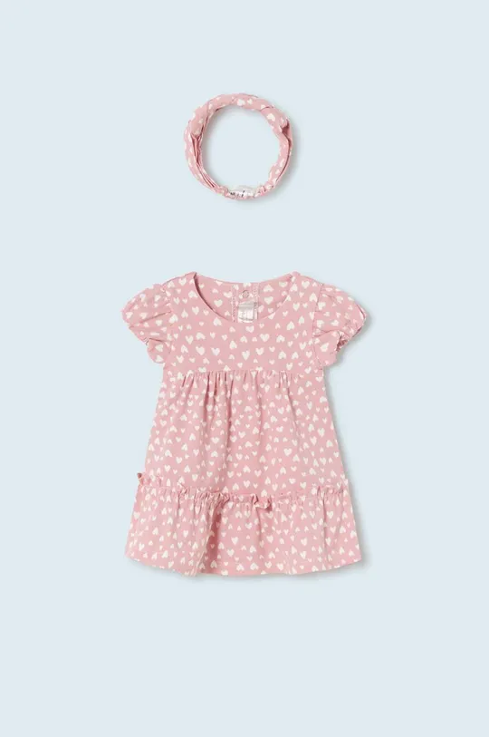 różowy Mayoral Newborn sukienka bawełniana niemowlęca Dziewczęcy