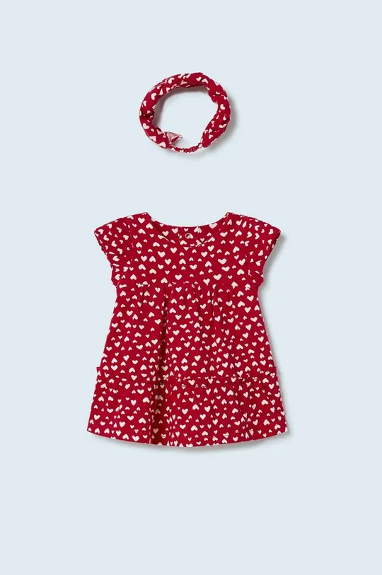 κόκκινο Βρεφικό βαμβακερό φόρεμα Mayoral Newborn Για κορίτσια