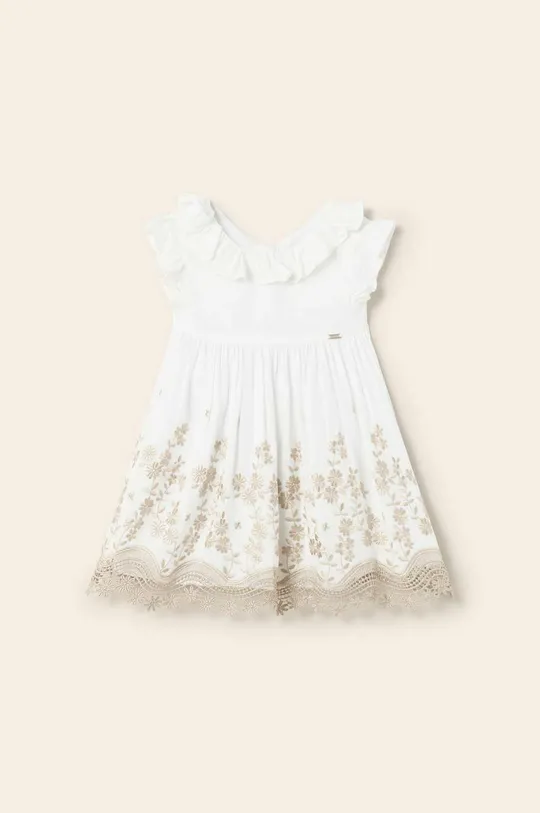 Mayoral sukienka niemowlęca z domieszką lnu biały