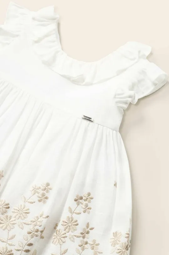 biały Mayoral sukienka niemowlęca z domieszką lnu