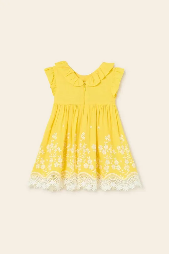 Mayoral sukienka niemowlęca z domieszką lnu żółty