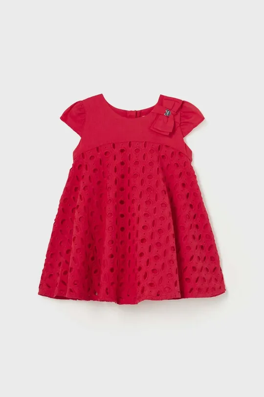 κόκκινο Βρεφικό βαμβακερό φόρεμα Mayoral Για κορίτσια
