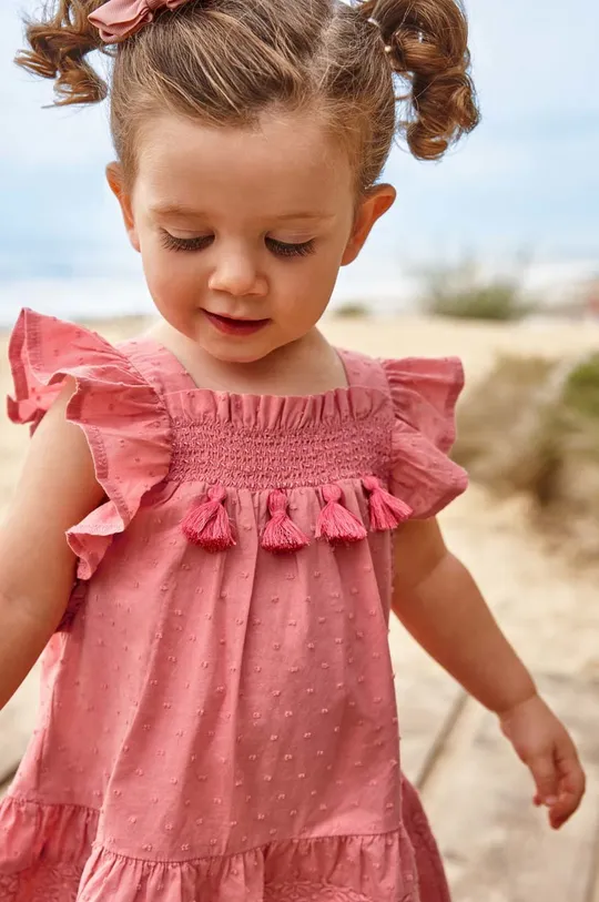Detské bavlnené šaty Mayoral ružová