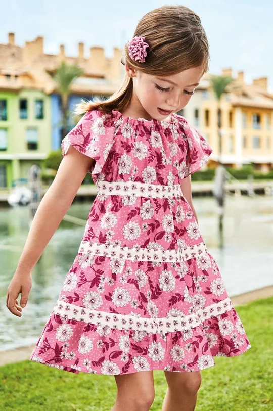 różowy Mayoral sukienka dziecięca Dziewczęcy