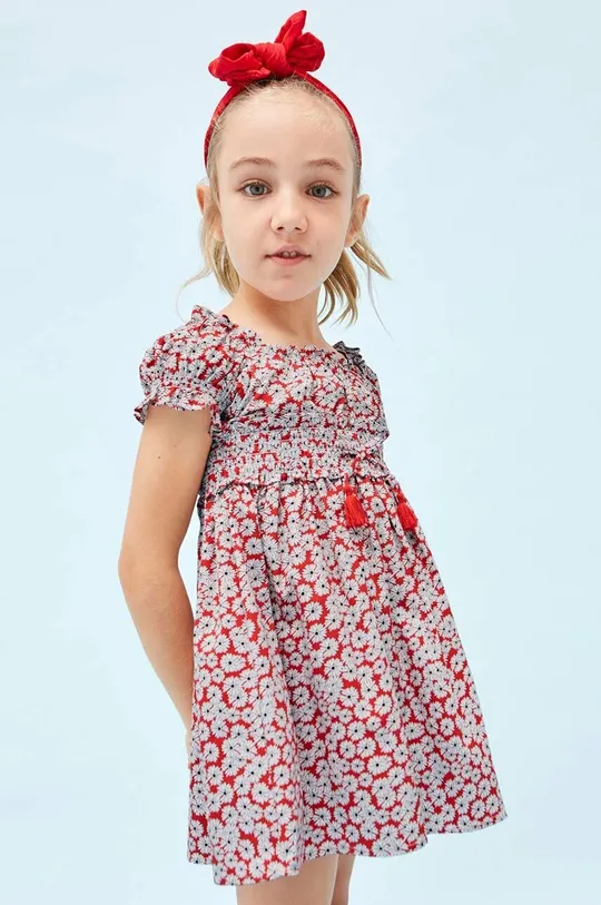 κόκκινο Παιδικό βαμβακερό φόρεμα Mayoral Για κορίτσια