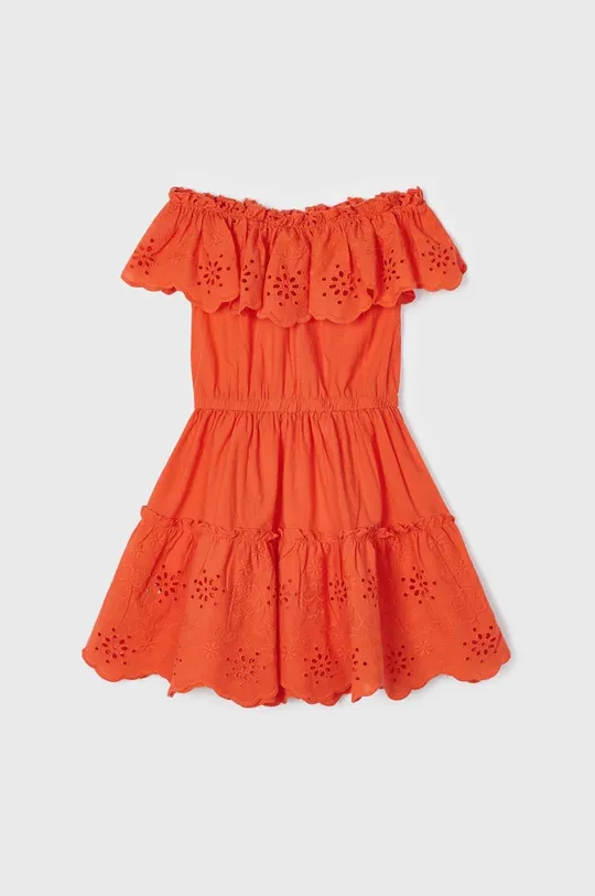 Dječja pamučna haljina Mayoral narančasta