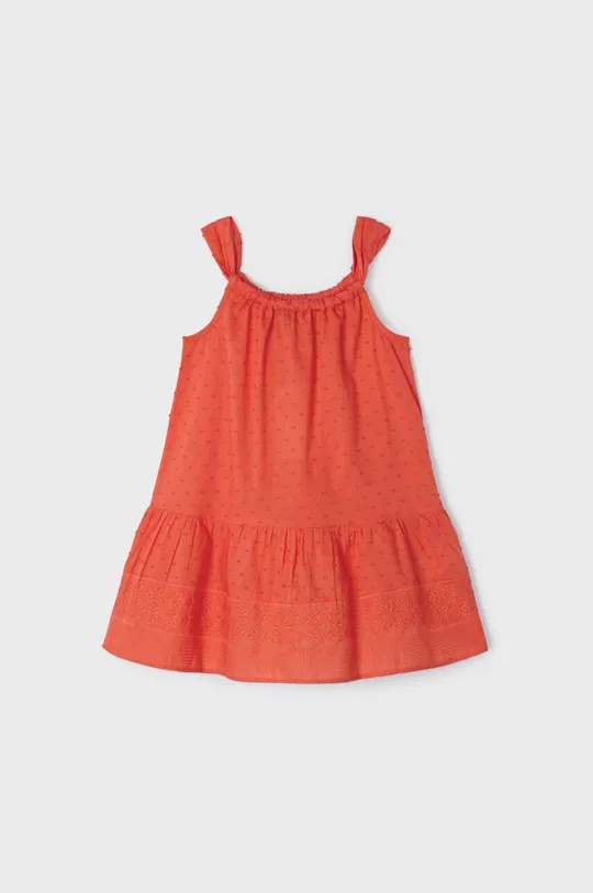 Mayoral sukienka bawełniana dziecięca pomarańczowy