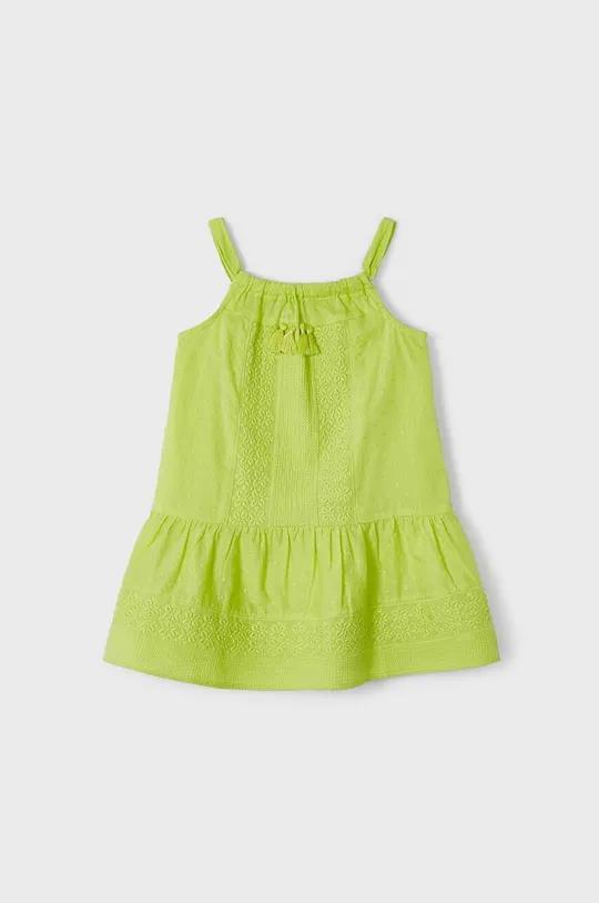 Хлопковое детское платье Mayoral зелёный