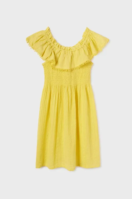 Otroška bombažna obleka Mayoral rumena