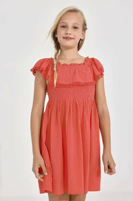 różowy Mayoral sukienka bawełniana dziecięca Dziewczęcy