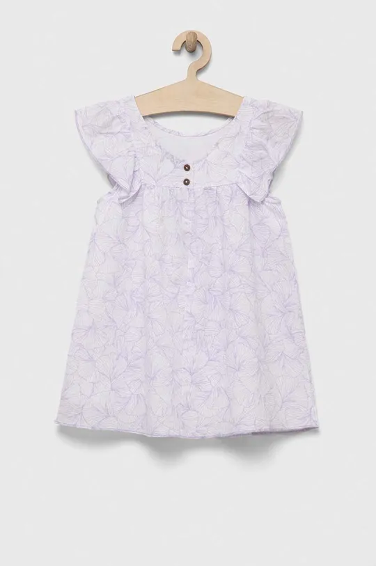 фіолетовий Дитяча льняна сукня United Colors of Benetton Для дівчаток