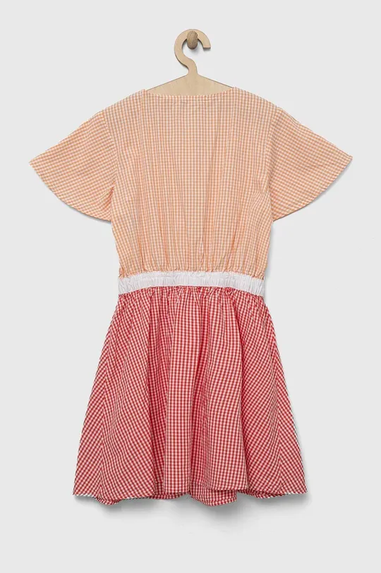 Хлопковое детское платье United Colors of Benetton оранжевый