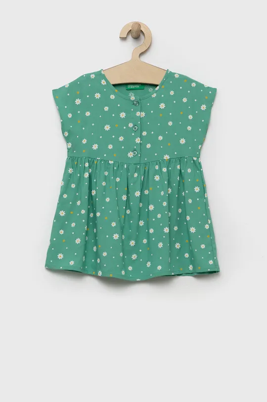 zielony United Colors of Benetton sukienka dziecięca Dziewczęcy