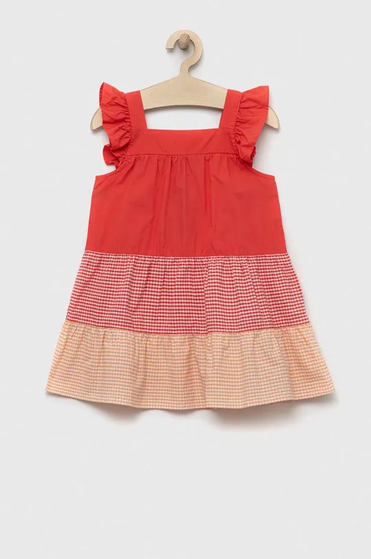 оранжевый Хлопковое детское платье United Colors of Benetton Для девочек