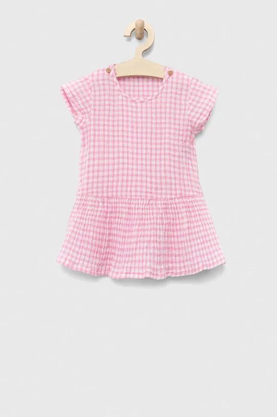 ružová Detské bavlnené šaty United Colors of Benetton Dievčenský
