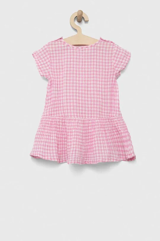 Детское хлопковое платье United Colors of Benetton розовый