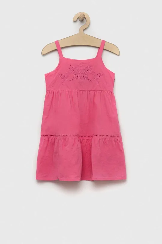 różowy United Colors of Benetton sukienka bawełniana dziecięca Dziewczęcy