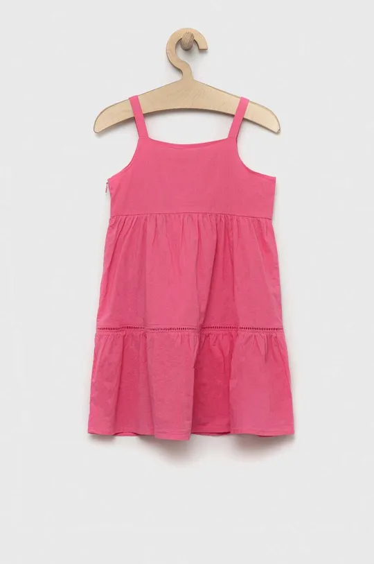 Dievčenské bavlnené šaty United Colors of Benetton ružová