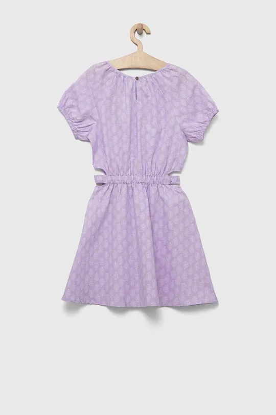 Детское льняное платье United Colors of Benetton фиолетовой