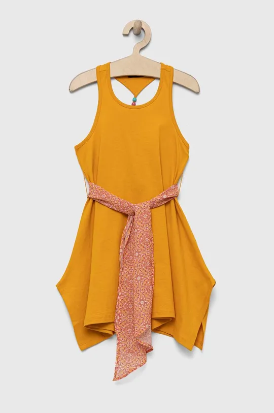 оранжевый Хлопковое детское платье Sisley Для девочек