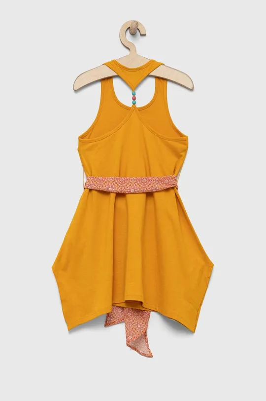 Хлопковое детское платье Sisley оранжевый
