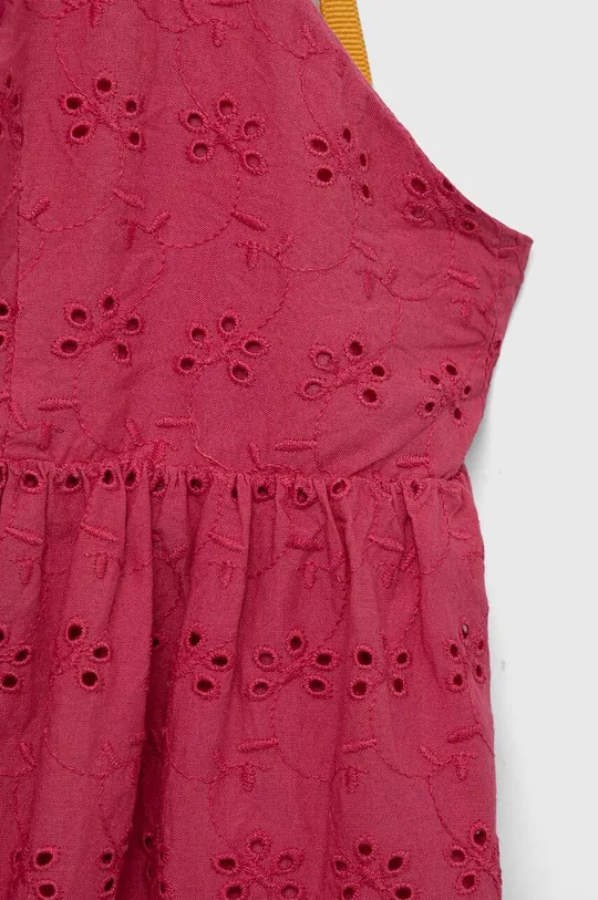 ροζ Παιδικό βαμβακερό φόρεμα Sisley
