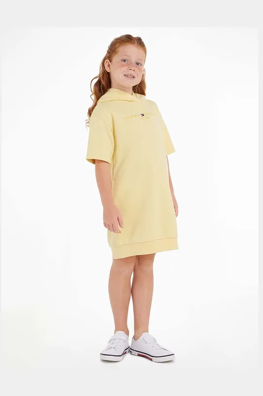 rumena Otroška obleka Tommy Hilfiger Dekliški
