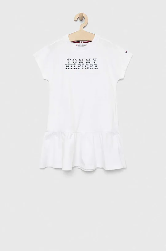 λευκό Παιδικό βαμβακερό φόρεμα Tommy Hilfiger Για κορίτσια