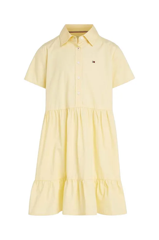 Παιδικό βαμβακερό φόρεμα Tommy Hilfiger κίτρινο