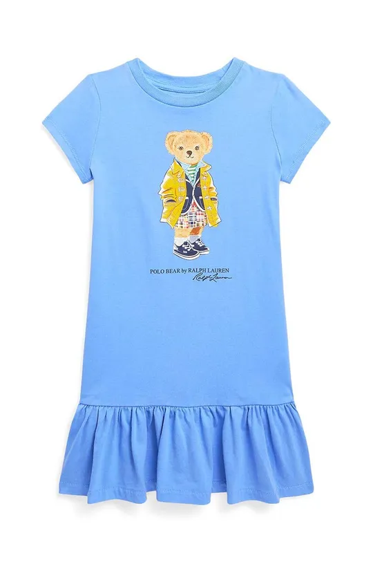 Polo Ralph Lauren sukienka bawełniana dziecięca jasny niebieski