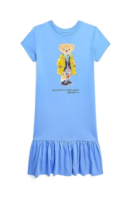голубой Хлопковое детское платье Polo Ralph Lauren Для девочек