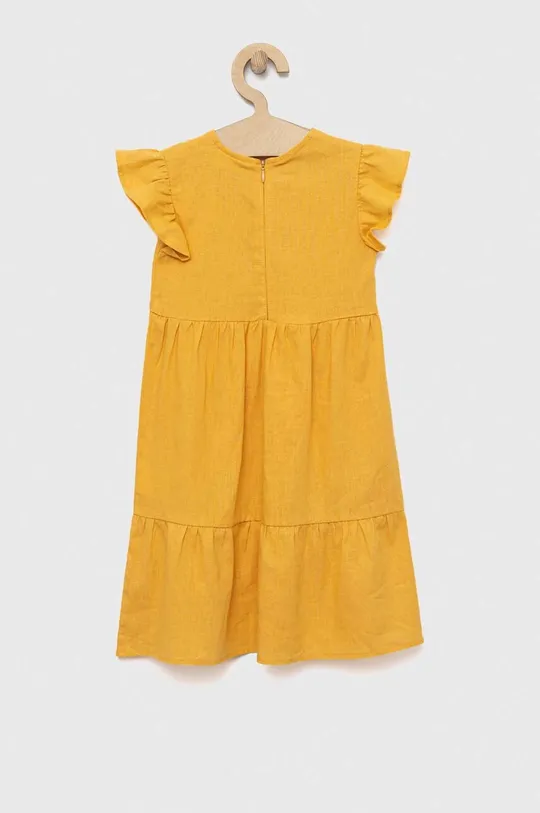 Birba&Trybeyond sukienka lniana dziecięca żółty