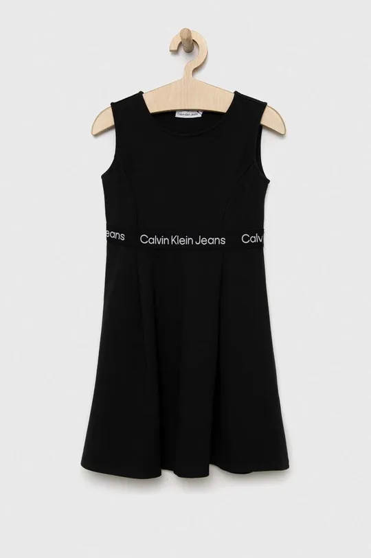 czarny Calvin Klein Jeans sukienka dziecięca Dziewczęcy